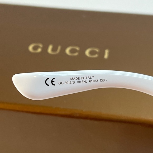 Gucci White w/Gold Trim Sunglasses - Picture 8 of 15